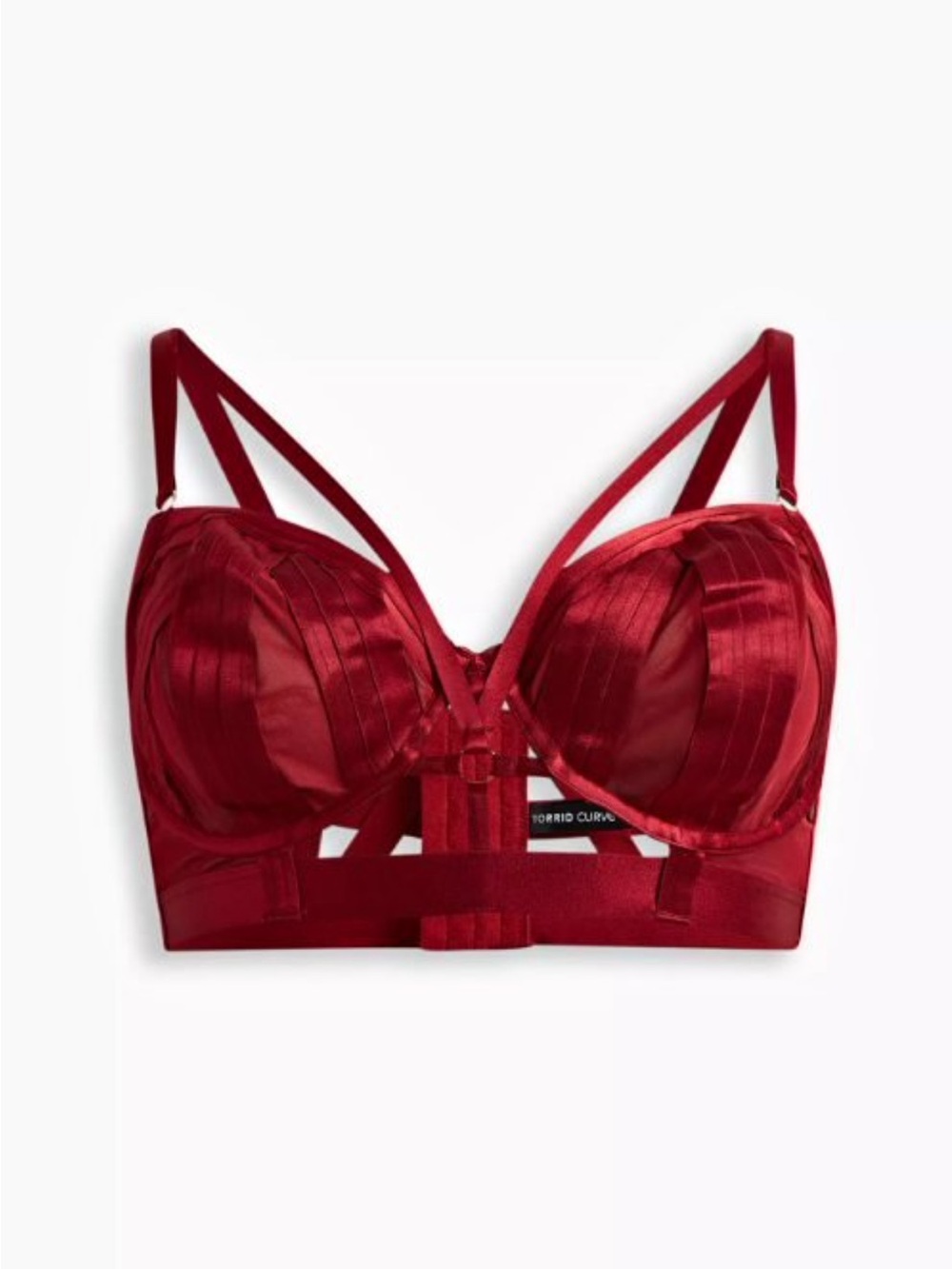 Torrid Satin Strappy Red Balconette Bra